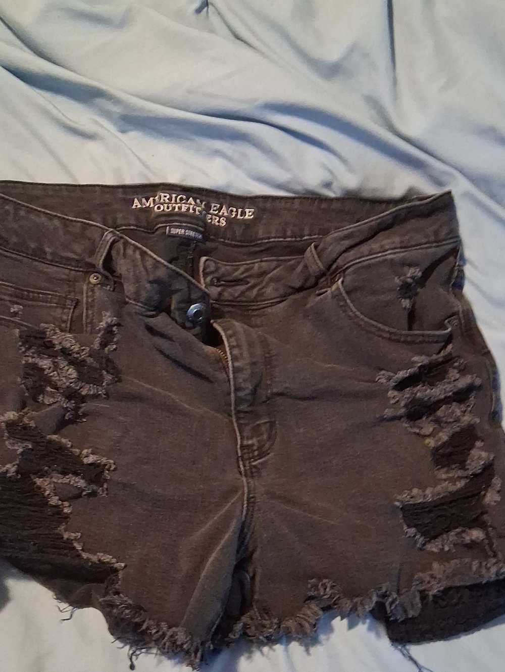 American Eagle Outfitters Black Distressed Ankle & Cropped Jeans